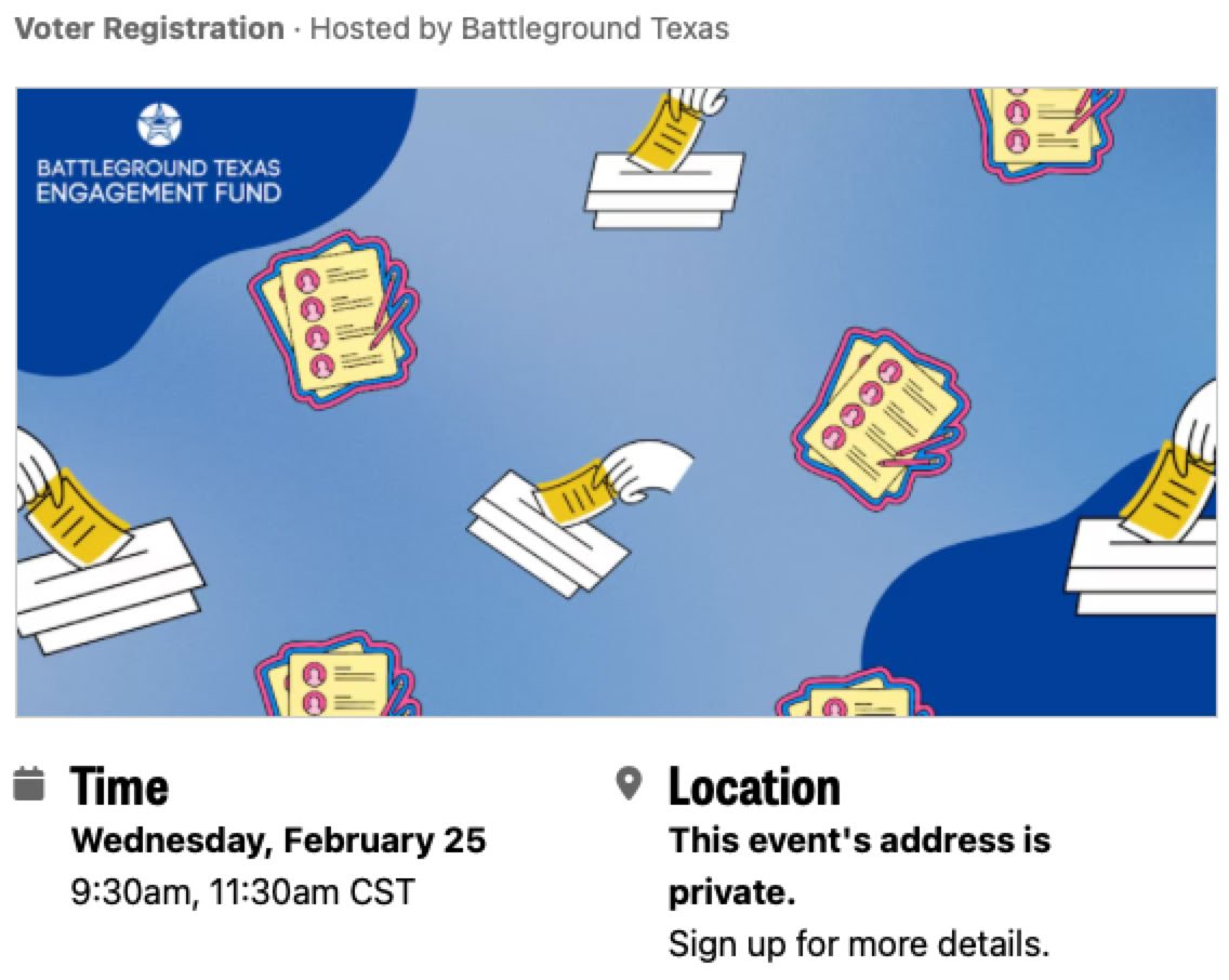 Join us for a voter engagement tabling event and class wraps on the University of Texas Arlington campus. We&rsquo;ll have quick, friendly conversations with student voters and help them take meaningful steps toward being ready for the primary election.